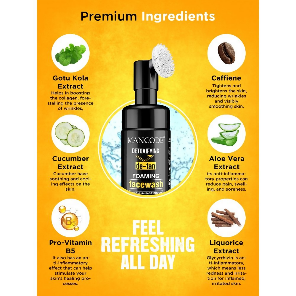 Mancode Detoxifying De Tan Foaming Face Wash