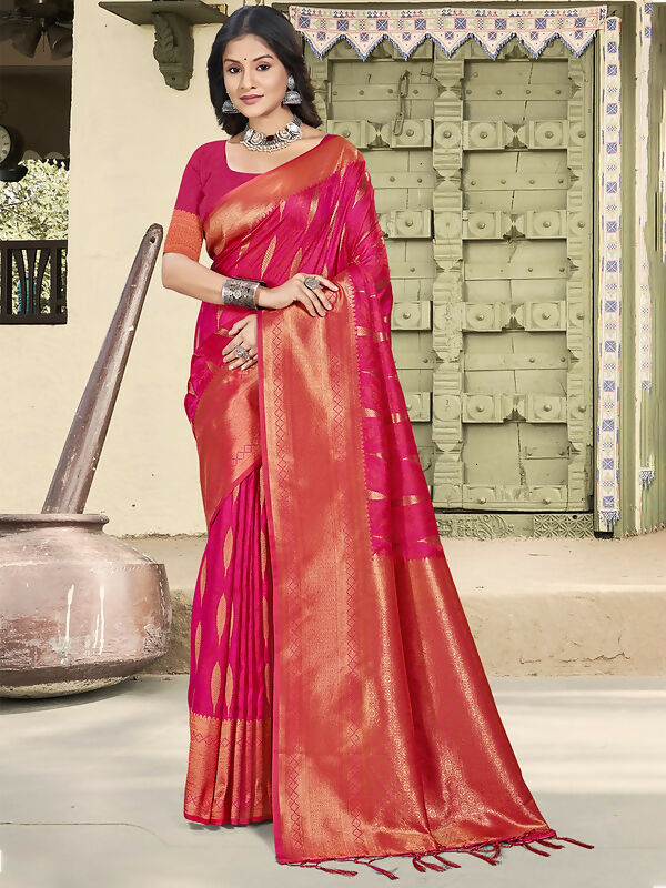 Shree Shyam Fashion Silk Pink Saree - Distacart