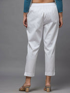 Juniper Women's White Solid Straight Slim Pant - Distacart