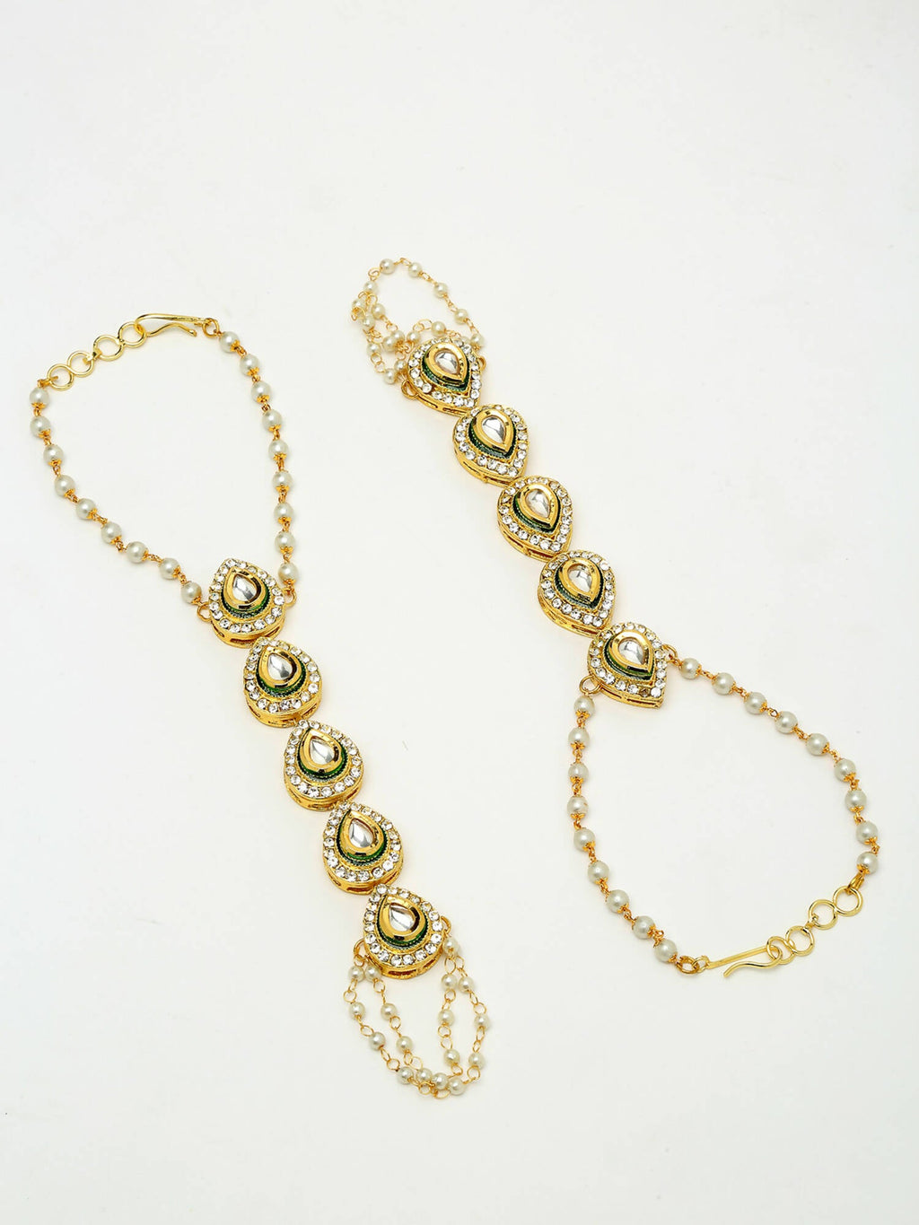 Kundan Hand Harness Set Of 2 - Ruby Raang - Distacart
