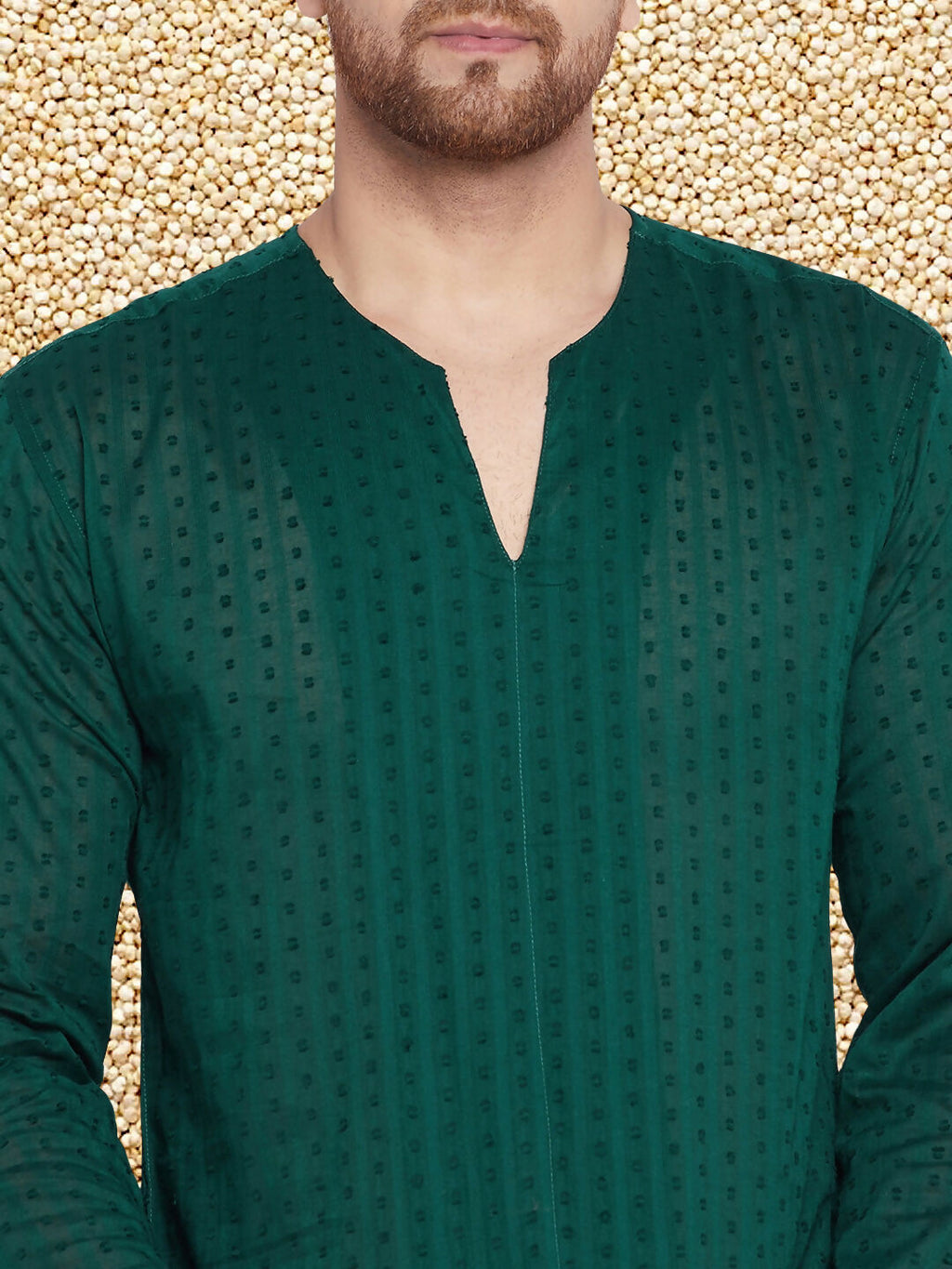 Even Apparels Men's Pure Cotton Green Kurta