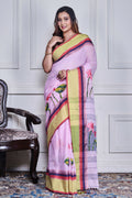 Morchari Multicolour Cotton Handloom Mirror Work Saree Unstitched Blouse - Distacart