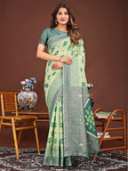 Shree Shyam Fashion Sajni Light Green Linen Cotton Saree