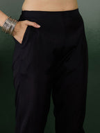 Sangria Floral Printed A-Line Kurta With Trouser