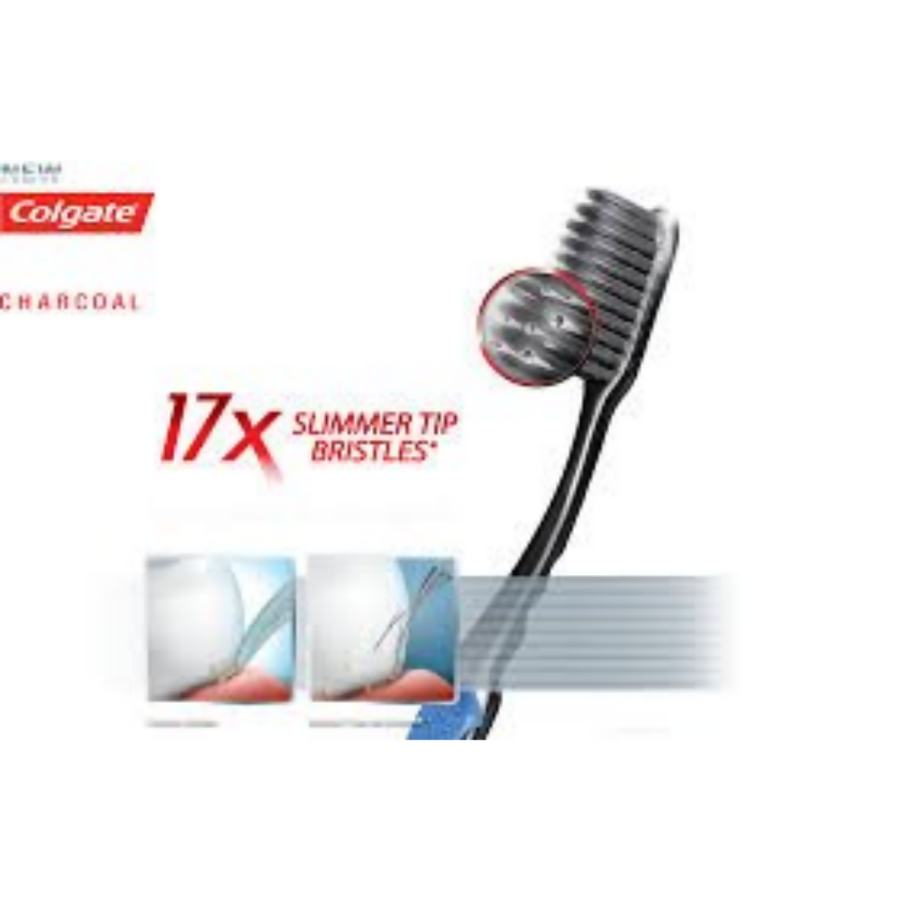 Colgate Adult Slimsoft Charcoal Infused Manual Bristles For Deep Cleaning