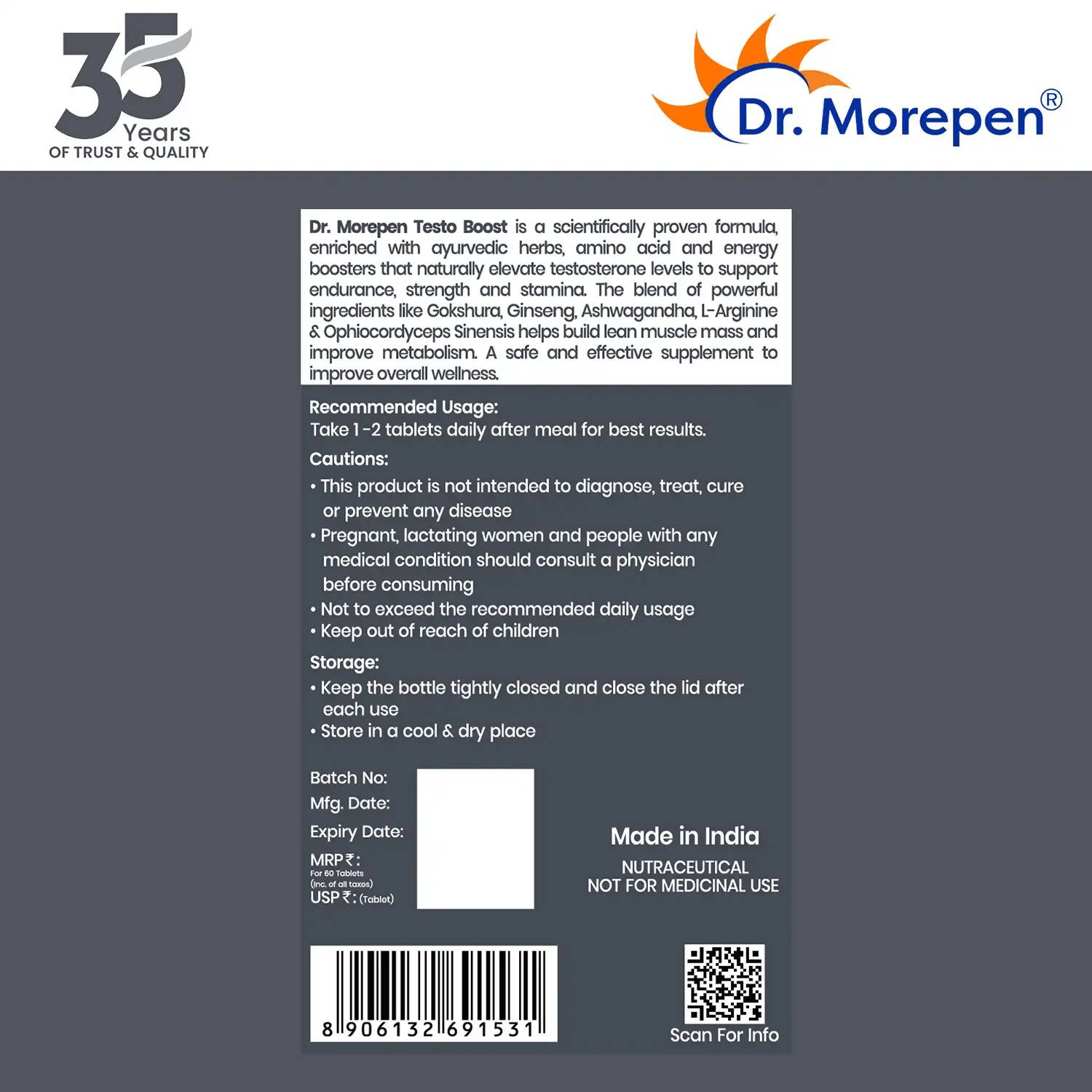 Dr. Morepen Gokshura and Testo Boost Tablets Combo for Men - Distacart