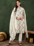 Sangria Embroidered Kurta & Trouser With Dupatta
