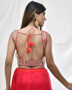 Amodini Designer Studio Gold Embellished Red Blouse