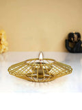 CraftVatika Gold-Toned Decorative Akhand Brass Diya