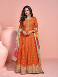 Anaita Yellow Embroidered Silk Anarkali Suits - Distacart