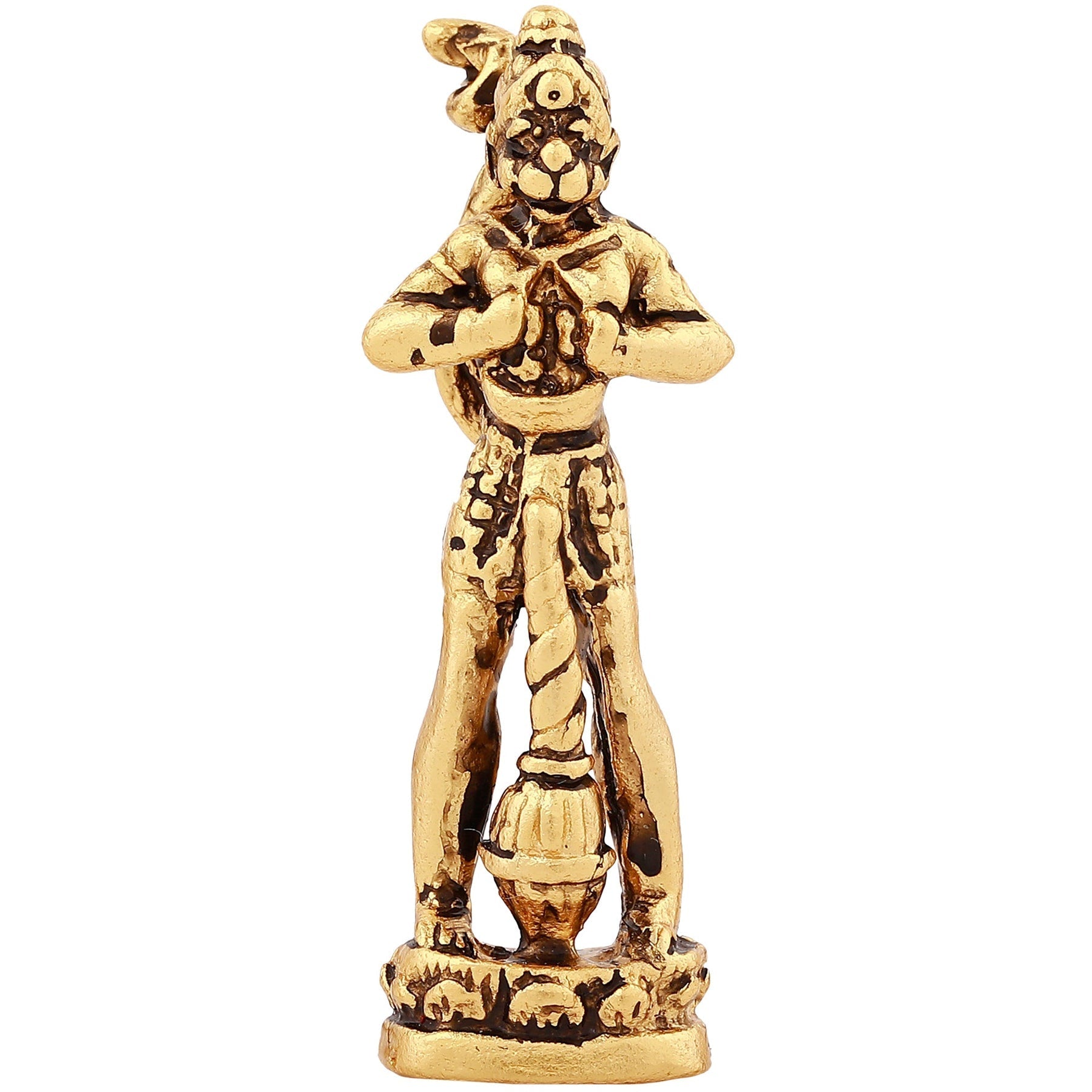 Estele Gold-Polished Hanumanji's showing Lord Rama in his Heart in standing position Idol for Home/Car Décor