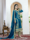 Teeya Creation Morepich Color Chinnon Silk Embroidery Work Fully Stitched Salwar Suit - Distacart