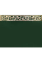 Joban Fashion Emerald Green Crepe Chiffon Pure Handloom Banarasi Silk Saree