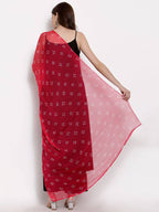 Myshka Women's Black Cotton Sleeveless Off Shoulder Solid Casual kurta Palazzo Dupatta Set