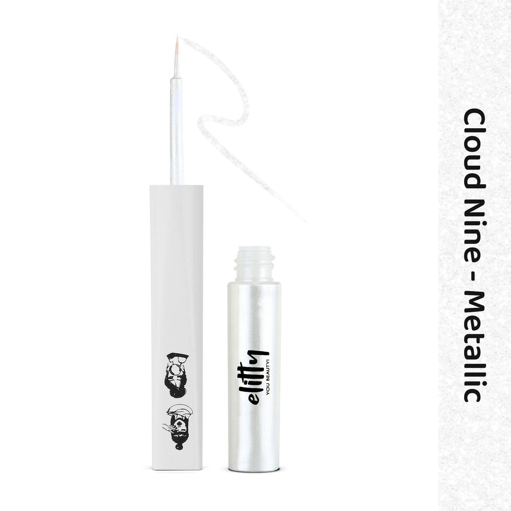 Elitty White Pop Color Metallic Finish Liquid Eyeliner - Cloud Nine (White)