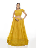 Myra Musturd Georgette Embroidered Designer Lehenga
