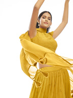 Myra Musturd Georgette Embroidered Designer Lehenga