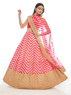 Myra Pink Organza Embroidered Designer Lehenga
