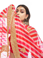 Myra Pink Organza Embroidered Designer Lehenga