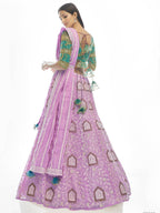 Myra Lilac Georgette Embroidered Designer Lehenga