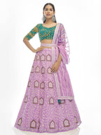 Myra Lilac Georgette Embroidered Designer Lehenga