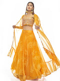 Myra Musturd Organza Embroidered Designer Lehenga