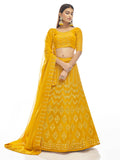Myra Musturd Georgette Embroidered Designer Lehenga