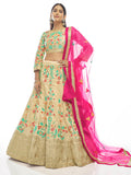 Myra Cream Art Silk Embroidered Designer Lehenga