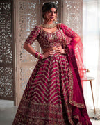 Jyoti Fashion Mesmerizing Red Silk Sequins with Zari Thread & Coding Dori Embroidery work Lehenga Choli with Dupatta