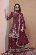 Teeya Creation Maroon Color Natural Crepe Silk Wedding Wear Trending Salwar Suit - Distacart