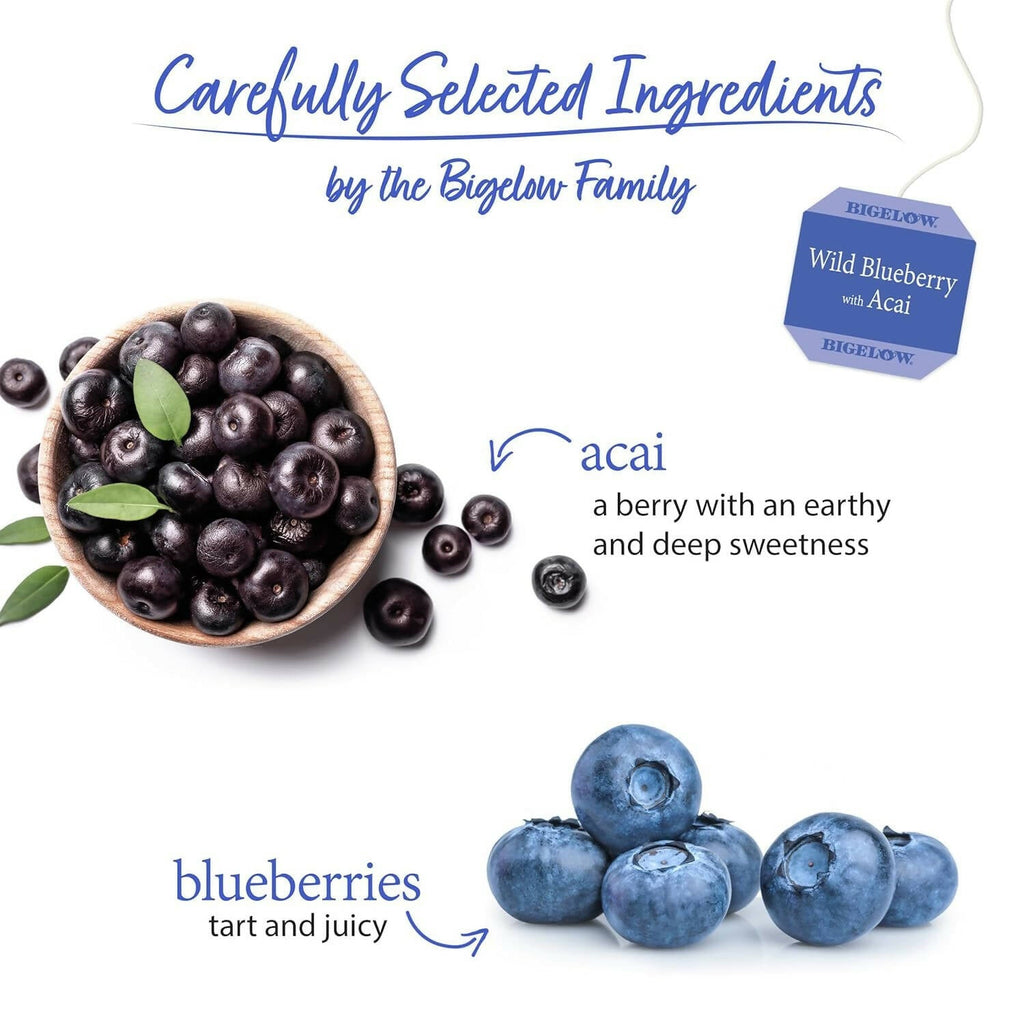 Bigelow Tea Wild Blueberry With Acai Herbal Tea With Freshness & Aroma Caffeine Free - Distacart