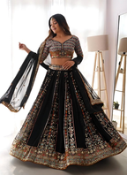 Lehenga Mart Designer Wedding Lehenga Choli For Women - Black
