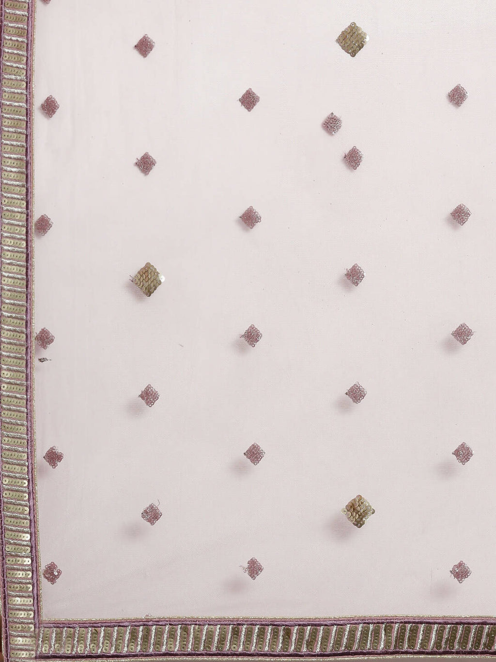 House of Panchhi Lavender - Net Embroidered Lehenga with Zig-Zag Pattern
