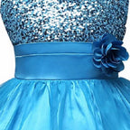 Asmaani Baby Girl's Sky Blue Color Satin A-Line Maxi Full Length Dress AS-DRESS-22038
