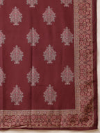 Embroidered & Printed Kurta With Palazzo & Printed Dupatta, Maroon - Hiral Fashion - Distacart