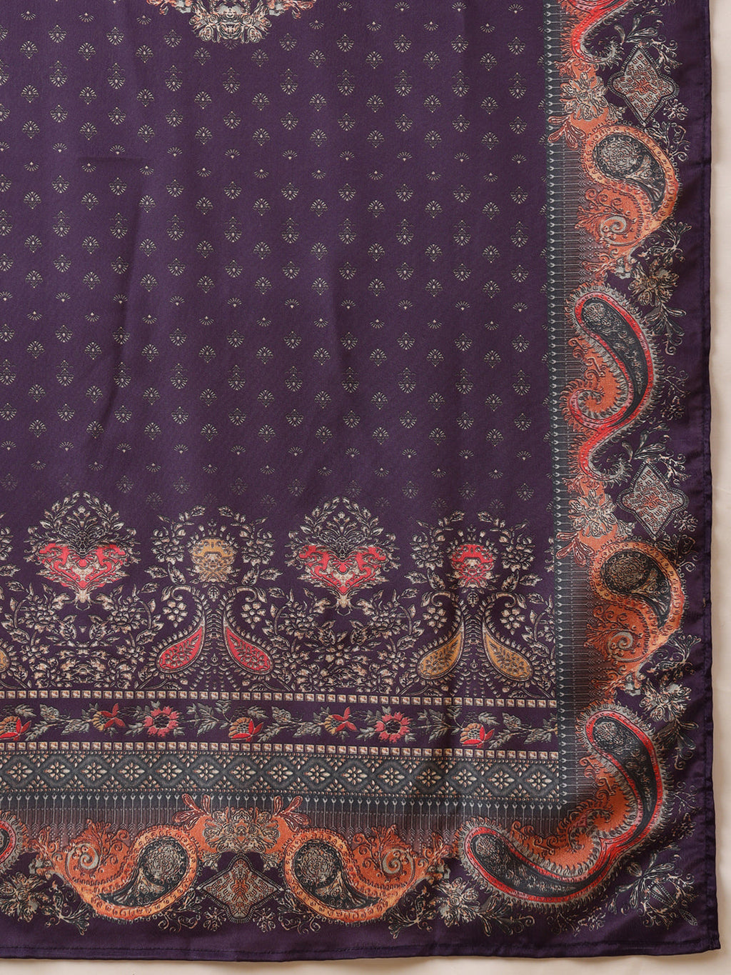 Embroidered & Printed Kurta With Palazzo & Printed Dupatta, Purple - Hiral Fashion