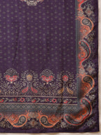 Embroidered & Printed Kurta With Palazzo & Printed Dupatta, Purple - Hiral Fashion