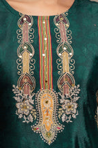 Embroidered & Printed Kurta With Palazzo & Printed Dupatta, Teal - Hiral Fashion