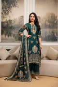 Embroidered & Printed Kurta With Palazzo & Printed Dupatta, Teal - Hiral Fashion