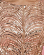 Amodini Designer Studio Copper Gold Sequined Pearl Sleeveless Padded Blouse