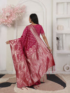Shree Shyam Fashion Lichi Silk Wine Saree - Distacart