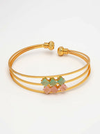 NVR Women's Gold-Polished CZ Stone-Studded Cuff Bracelet - Distacart