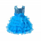 Asmaani Baby Girl's Sky Blue Color Satin Knee Length Frock (AS-dress-22071)