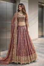 Teeya Creation Onion Color Fendy Satin Heavy Embroidery Work Wedding Wear Stitched Lehenga Choli - Distacart