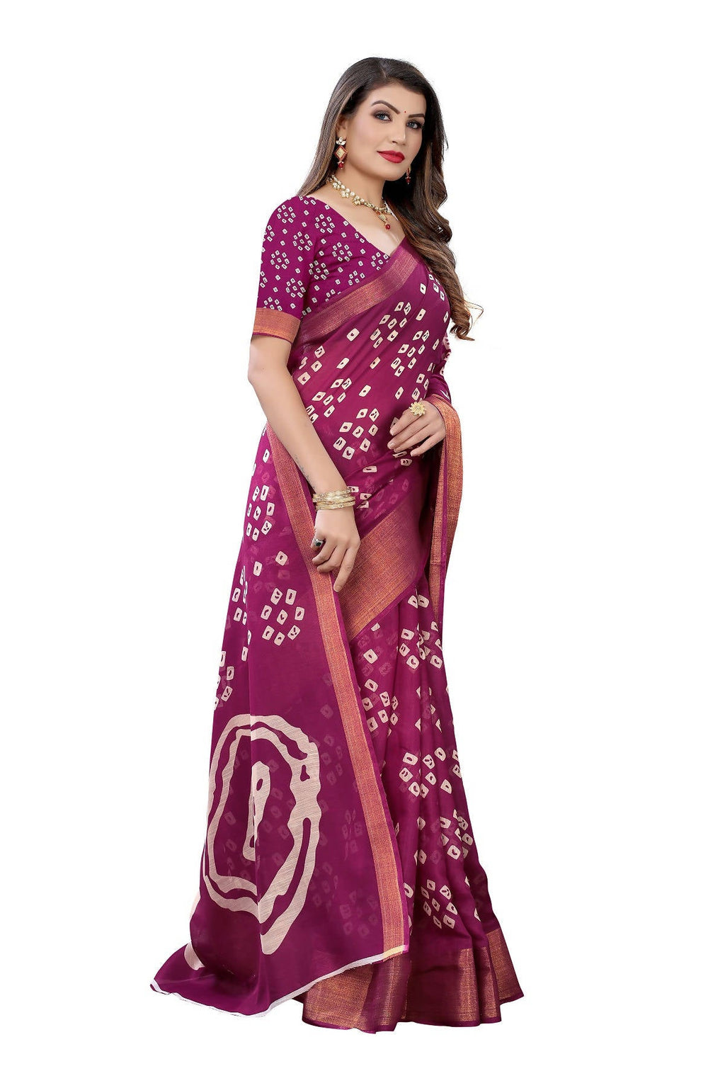 Vamika Purple Linen Jari Border Saree (RADHIKA PURPLE) - Distacart