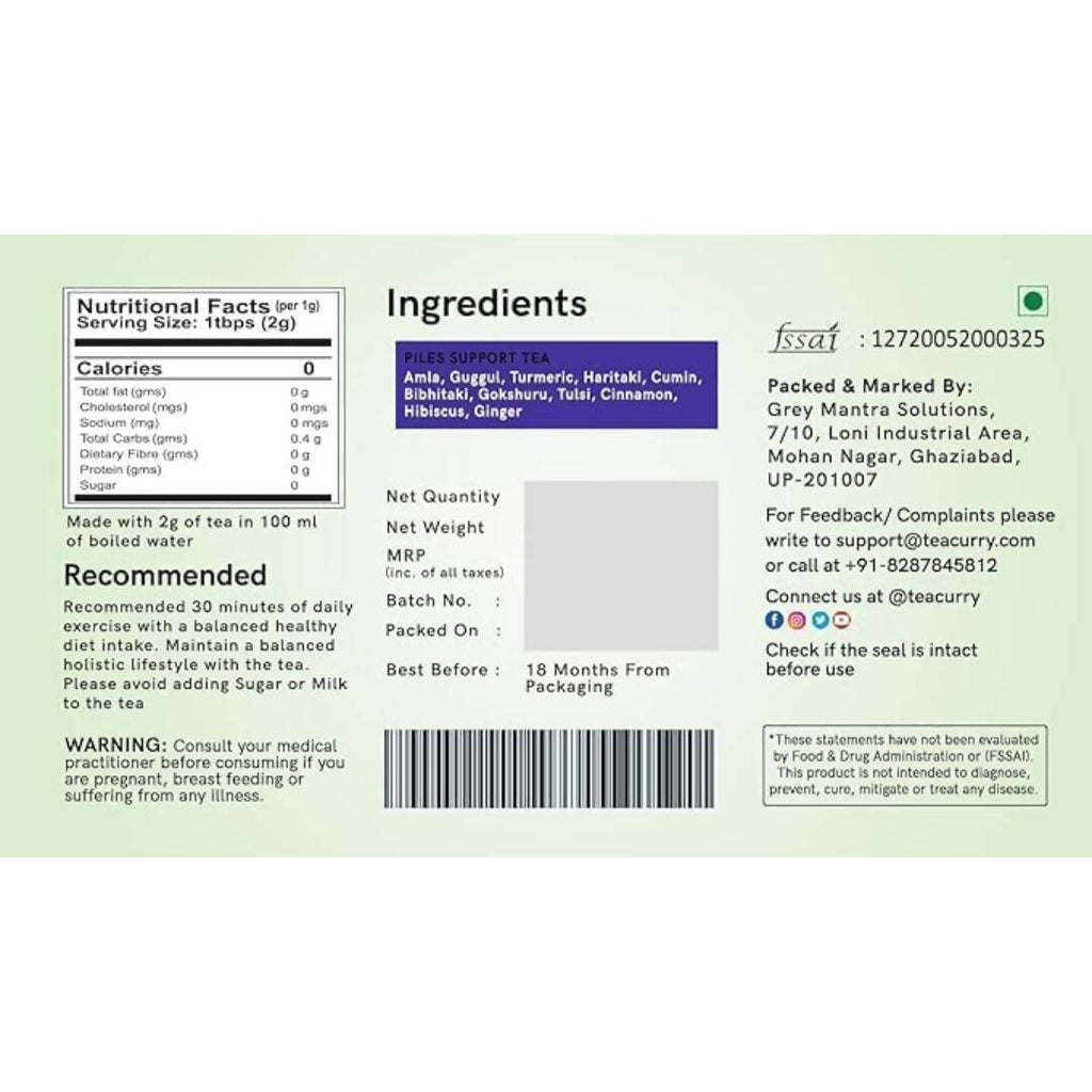 Teacurry Piles Support Tea Bags - Distacart