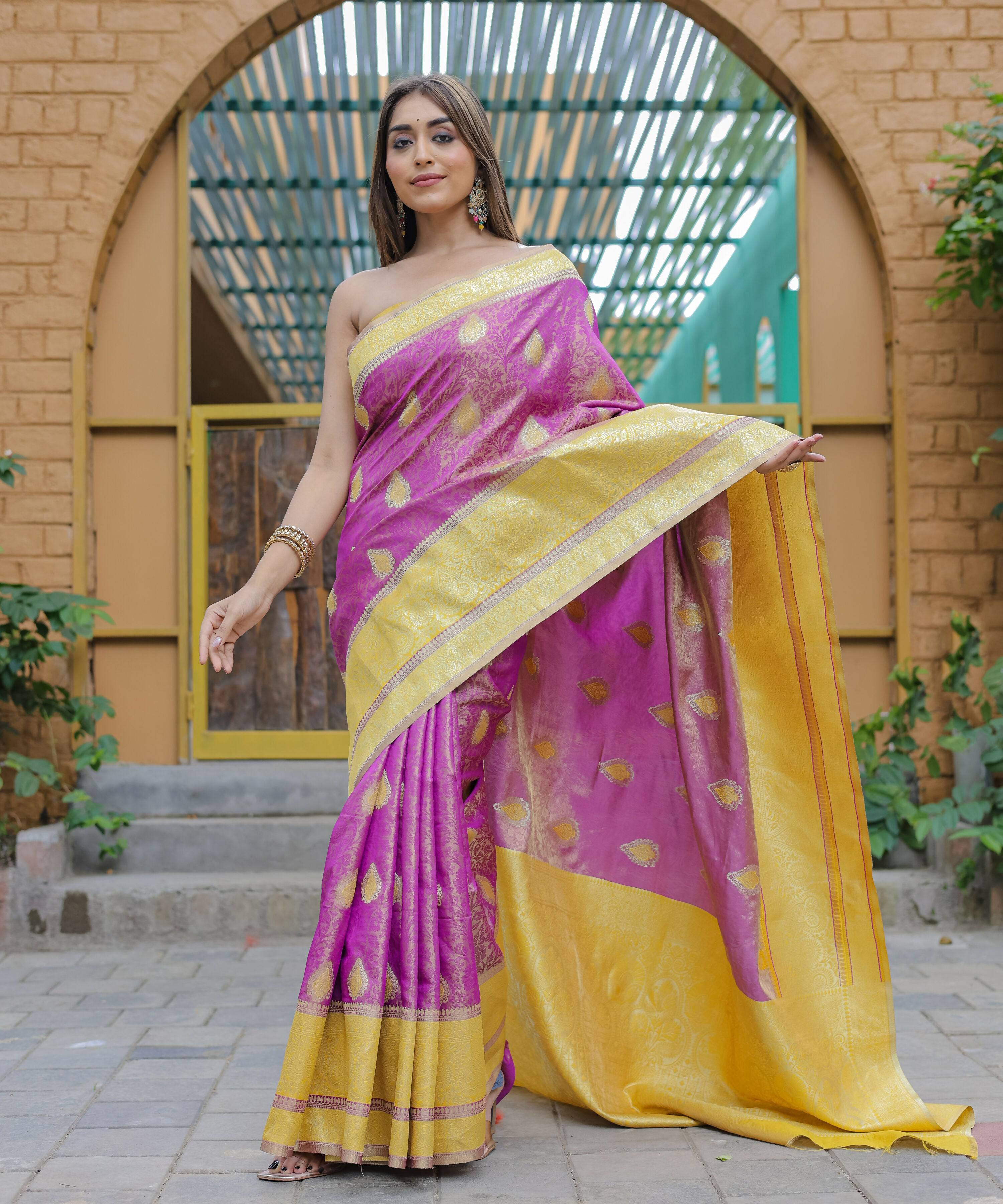 Vamsee Madhavi Purple Soft Silk Saree