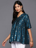 Ahalyaa Women's Traditional wear Tunic - Teal Blue