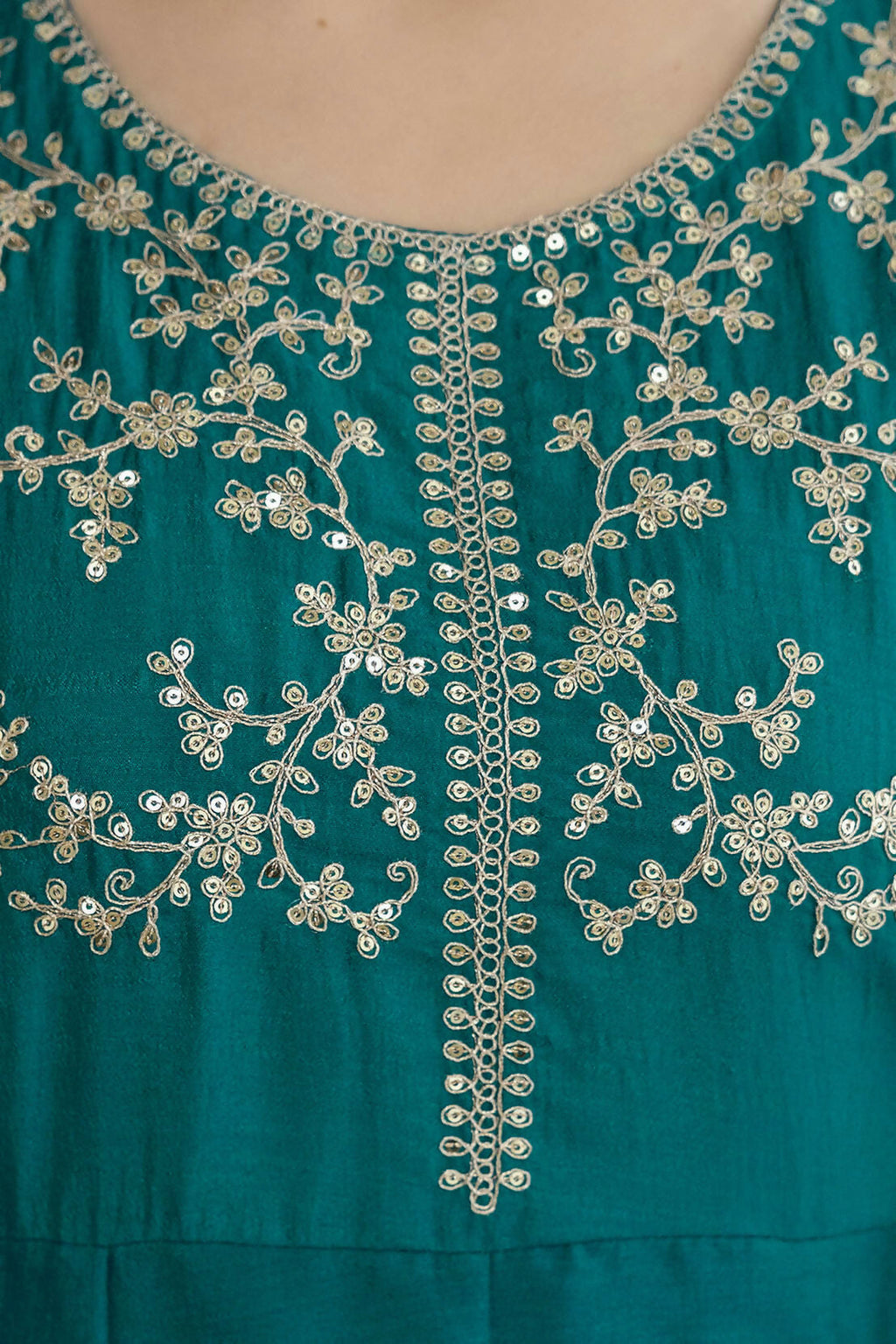 The52 Rama Women's Beautiful Vichitra Silk Fabric Embroidered Work Flared Anarkali Pant and Dupatta Set - Distacart