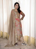 Prazu Fashion Beige Organza Embroidery Coding Sequin Salwar Suit - Distacart